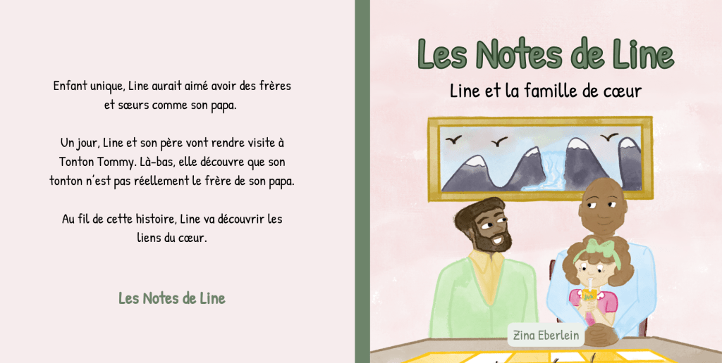 Couverture du livre pour enfants "Line et la famille de cœur"